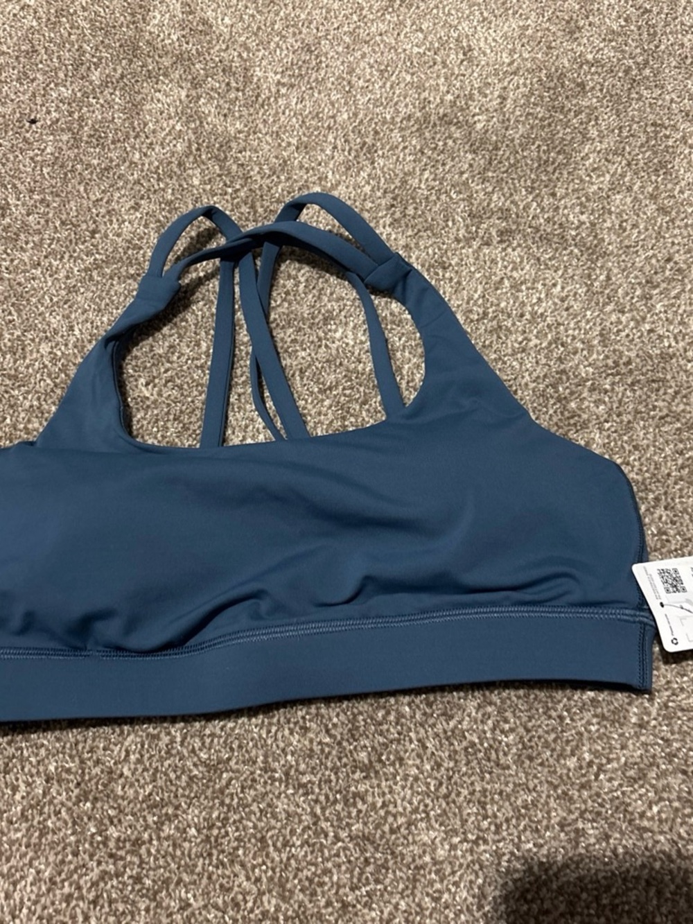 Women's Blue Strappy Sports Bra - Comfort Support